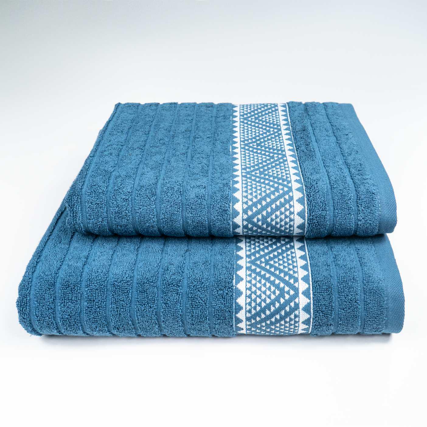 Комплект махрових рушників GM Textile Зіпп 50х90 см/70х140 см 2 шт. Синій (500-2k-zipp-blue)