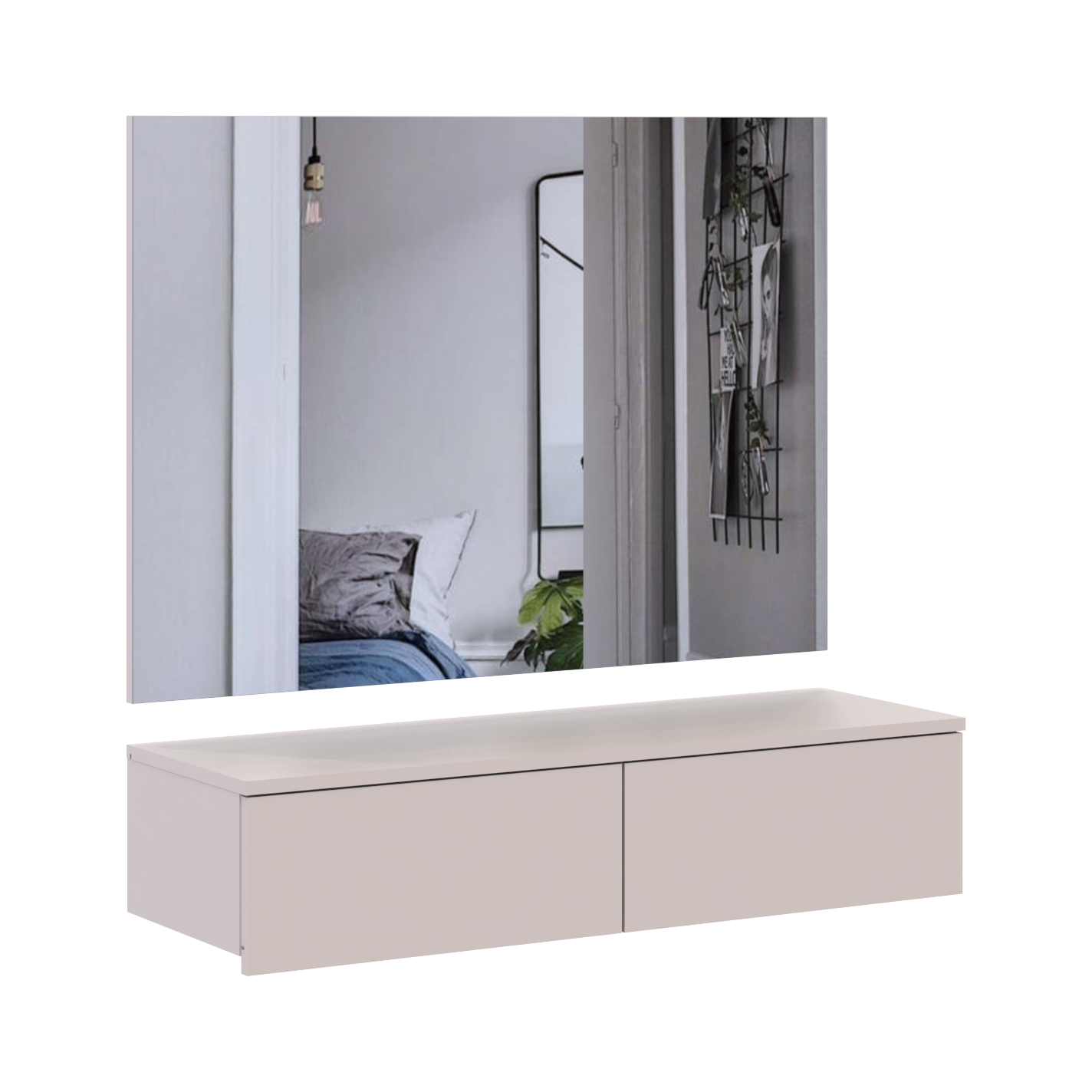 Тумба та дзеркало Doros Левія 100х32х100 см Кашемір (42005237) - фото 3 Тумба та дзеркало Doros Левія 100х32х100 см Кашемір (42005237) - фото 3