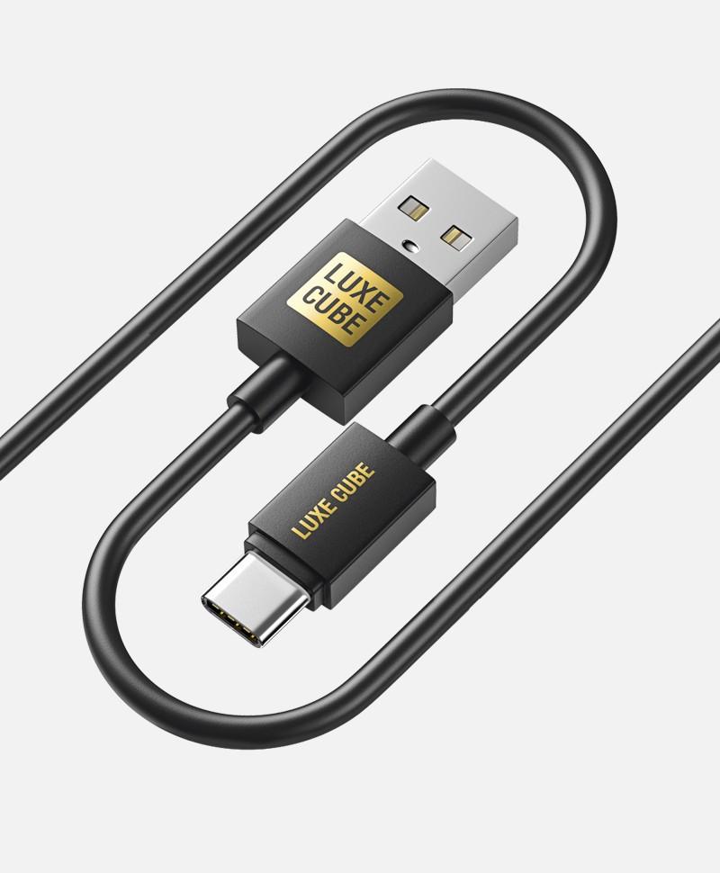 Кабель Luxe Cube USB C to USB 1 м 3 А Чорний (8886668686112) - фото 1