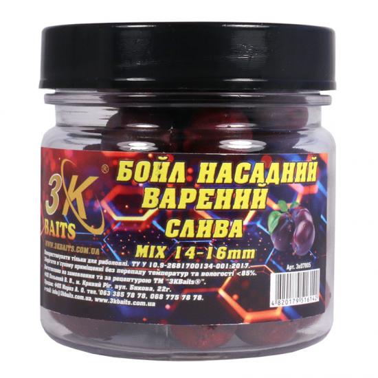 Бойл насадний варений 3KBaits Mix Слива 14-16 мм 100 г (3KB1871)
