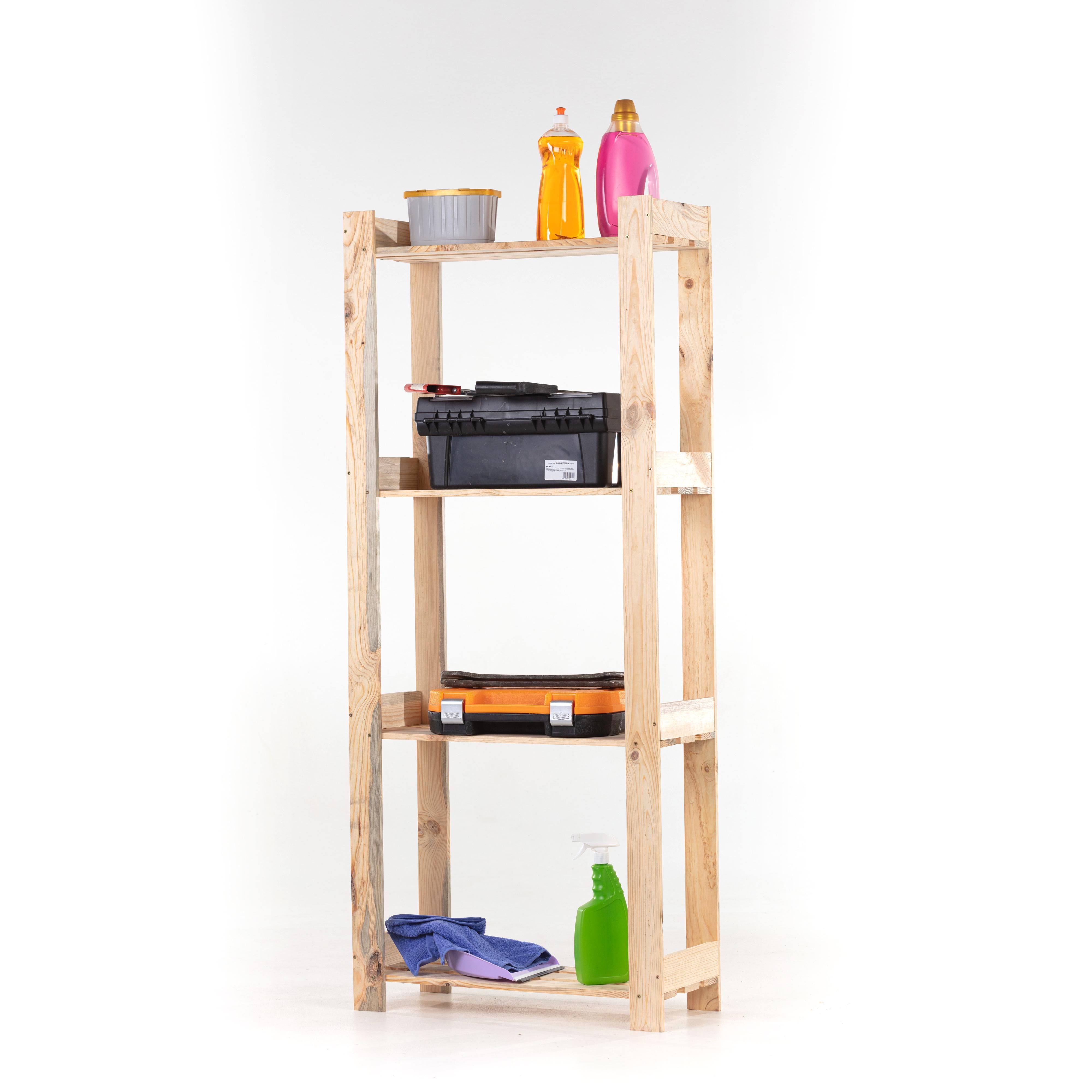 Стелаж дерев'яний на 4 полиці 155х66х27 см Сосна (9958594) - фото 6 Стелаж дерев'яний на 4 полиці 155х66х27 см Сосна (9958594) - фото 6