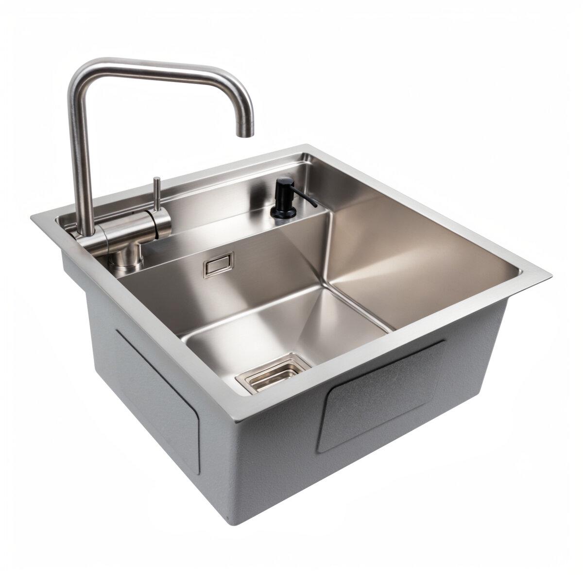 Мойка кухонная скрытая Platinum TZ 50x50 см Нержавеющая сталь (SP000040194) Мойка кухонная скрытая Platinum TZ 50x50 см Нержавеющая сталь (SP000040194)