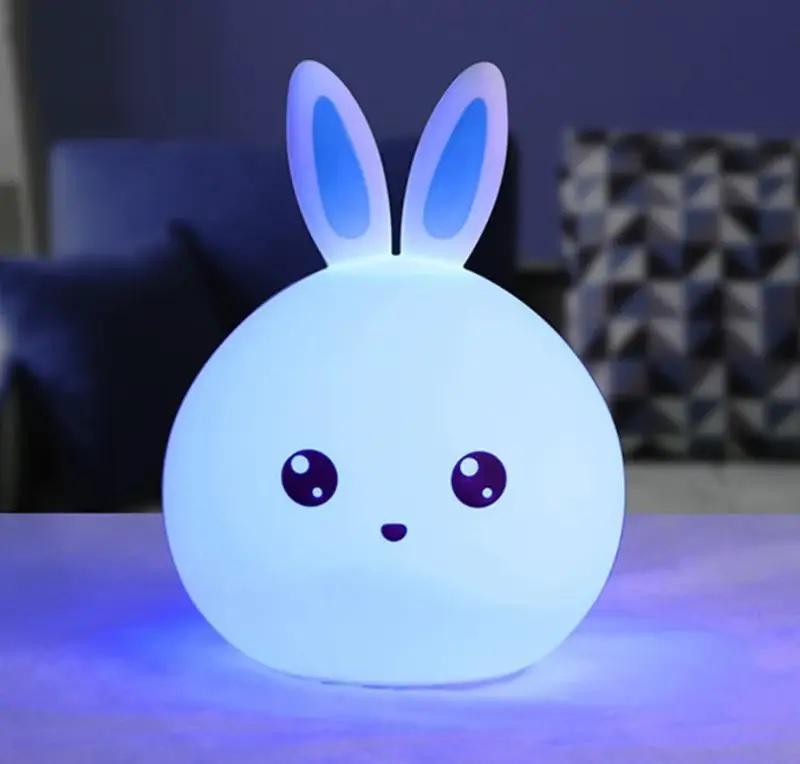 Нічник дитячий силіконовий Rabbit Silicone RGB (20937613) - фото 8