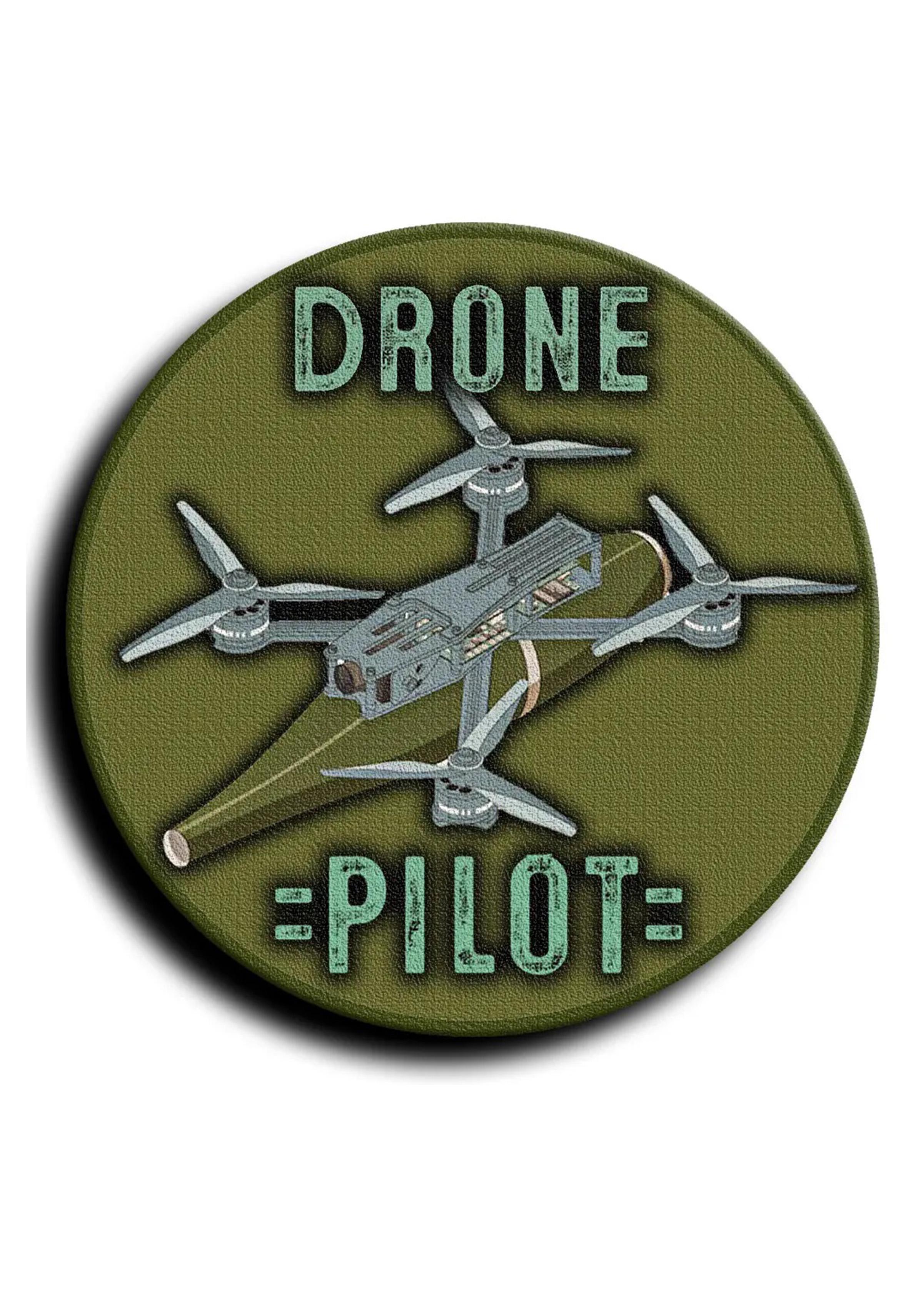 Шеврон-нашивка Дрон круглый на липучке Олива (DRONS2)