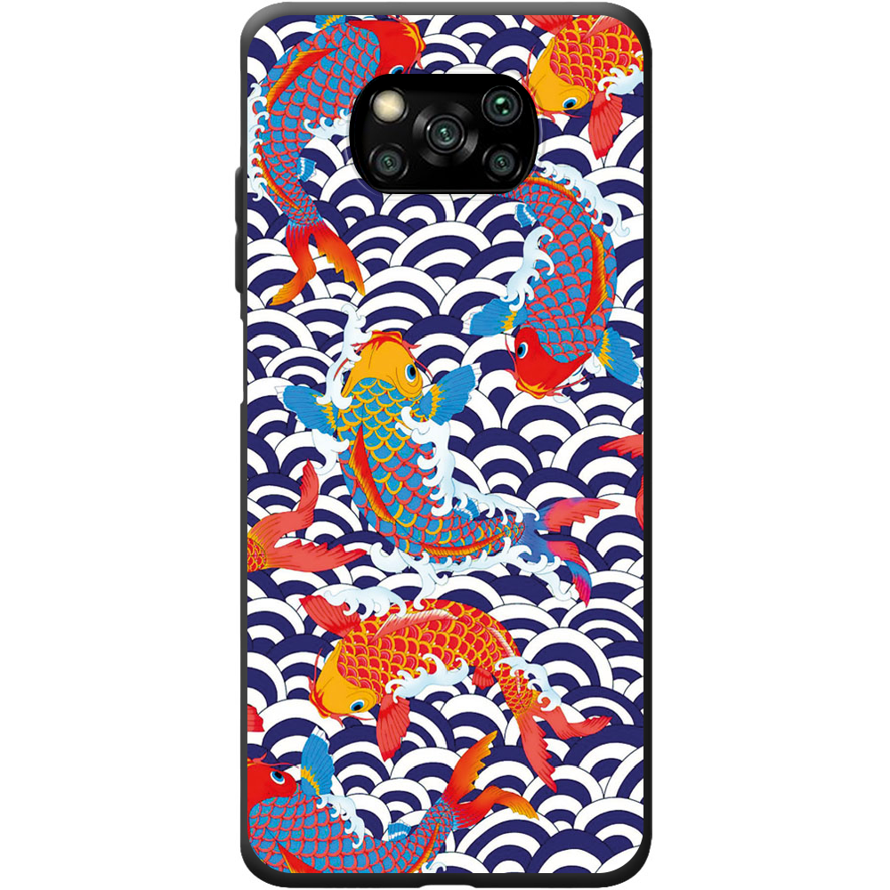Чехол BoxFace Poco X3 Koi Fish Черный силикон (41288-up2477-41933)
