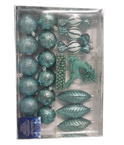 Елочные новогодние игрушки МАГІЧНА-НОВОРІЧНА R90668 25 шт. Green
