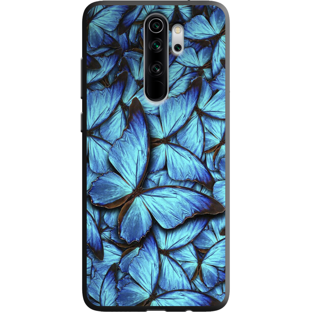 Чехол Boxface Xiaomi Redmi Note 8 Pro лазурные бабочки Черный силикон (38222-up1550-38664)