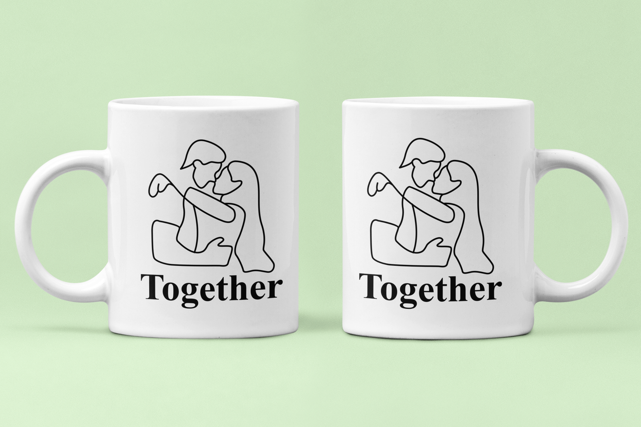 Чашки парные "Together" для влюбленных 330 мл Белый (ВЛ136Ч)