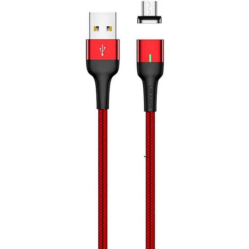 Кабель магнітний Usams US-SJ328 U28 microUSB 5 В 3 А 1 м Red (3144927)