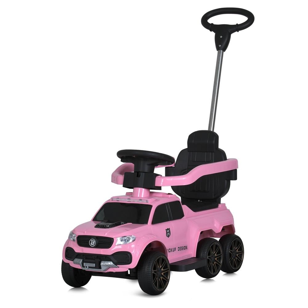 Каталка-толокар Bambi Racer M 5900EL-8 с родительской ручкой сиденье экокожа/колеса EVA/музыка/свет Розовый (32367866)