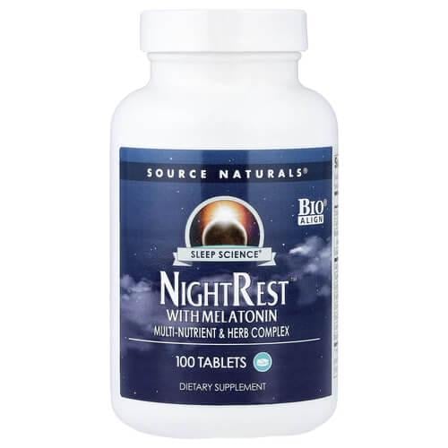 Мелатонин Source Naturals Sleep Science NightRest With Melatonin 100 Tablets (SNS-00358)