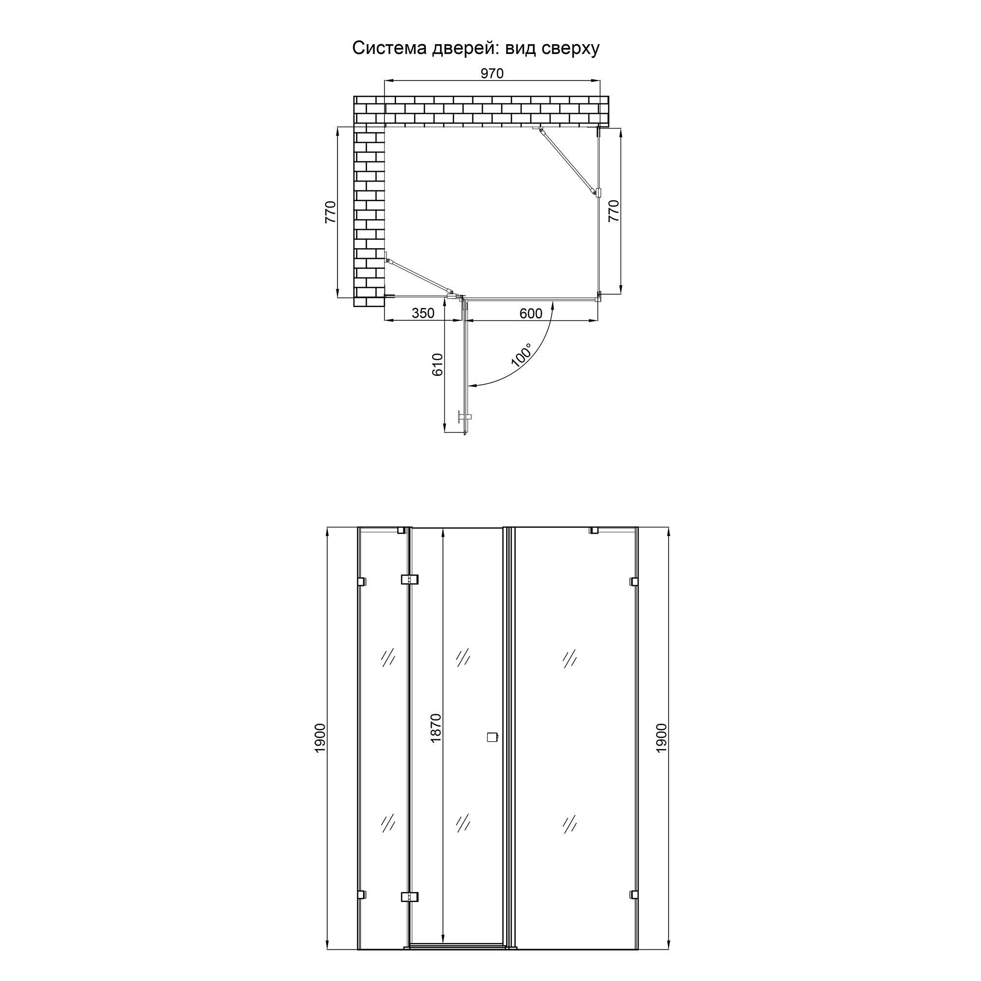 Душевая кабина Q-tap Capricorn CRM1018RC6 100х80 см стекло Clear 6 мм без поддона (SD00039711) - фото 2