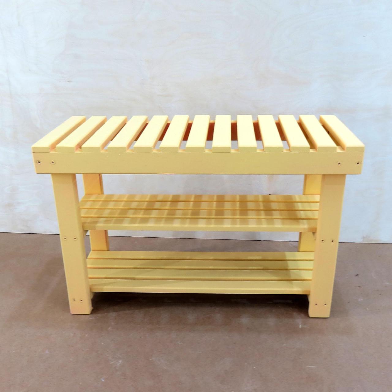 Полка для обуви из дерева Монте 70 Лимонад (ПДО-071251)