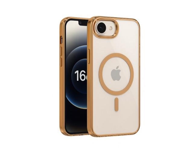 Чехол-накладка Ice Color Frame Magnetic Ring для iPhone 16e/iPhone 17e с магнитным кольцом Коричневый