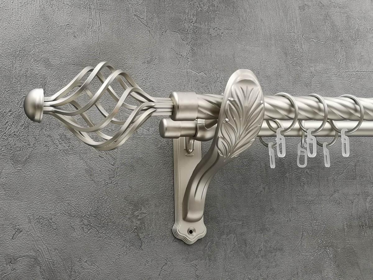 Карниз Quadrum Арезо витая штанга двойной ретро 25/19 мм 320 см Сатин (272283291)