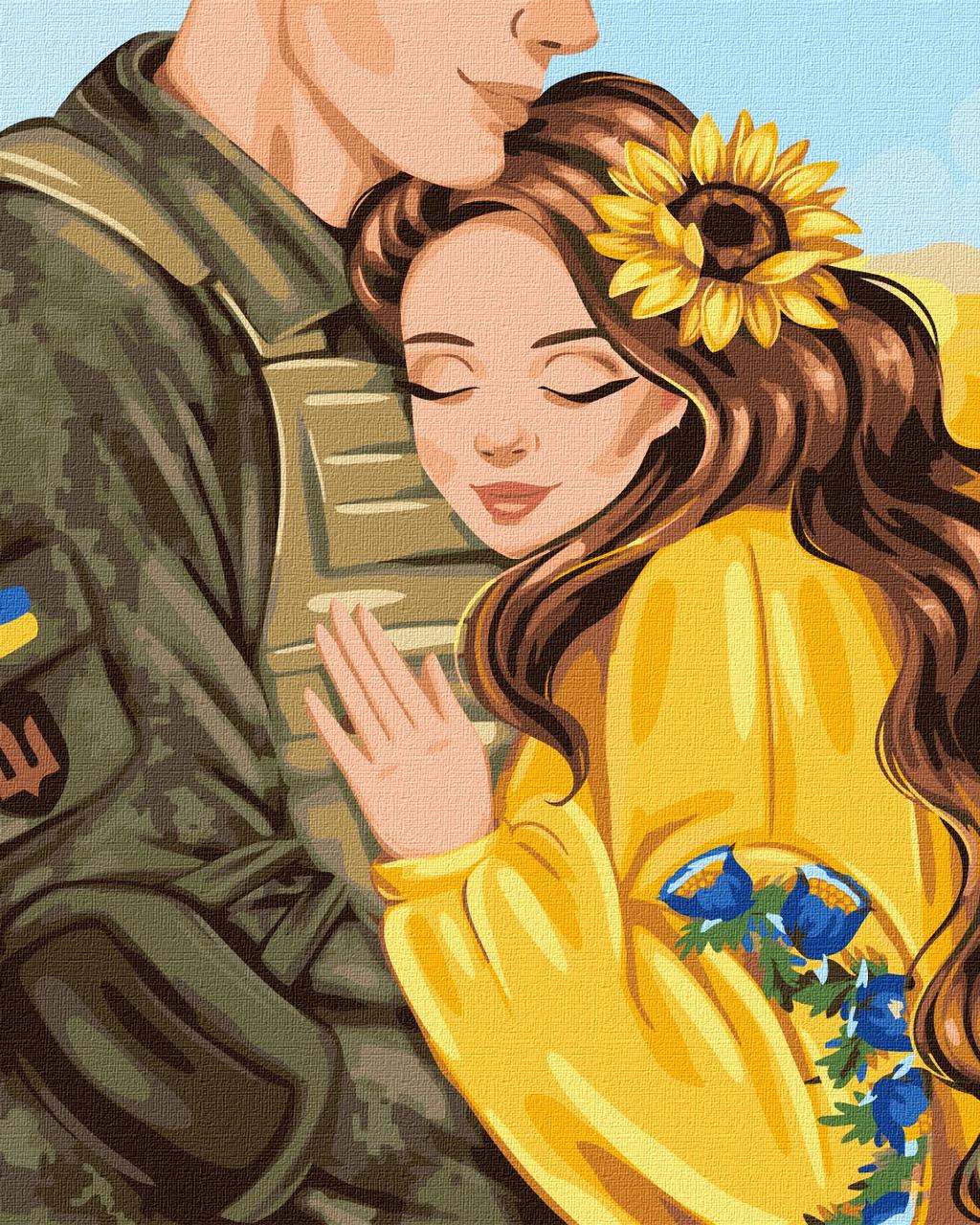 Картина за номерами Ідейка Найрідніші обійми KHO2687 полотно на підрамнику 40x50 см (1793094763)