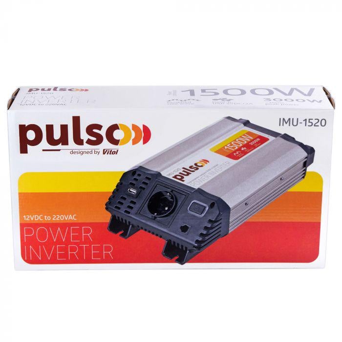 Автомобільний інвертор PULSO IMU-1520 12V-220V/1500W/USB-5VDC2.0A модифікований синус/клеми (IMU-1520) - фото 6 Автомобільний інвертор PULSO IMU-1520 12V-220V/1500W/USB-5VDC2.0A модифікований синус/клеми (IMU-1520) - фото 6