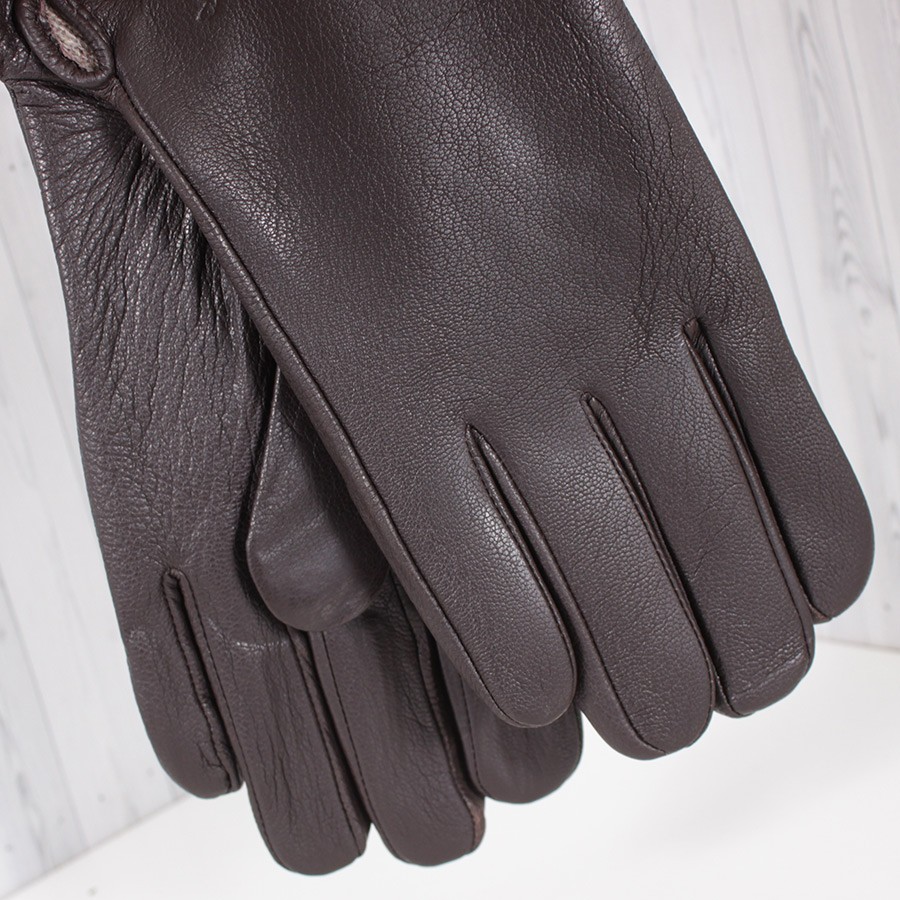 Рукавиці чоловічі шкіряні LM213-2 демісезонні XL/11"/23 см Коричневий (2806676947) - фото 4