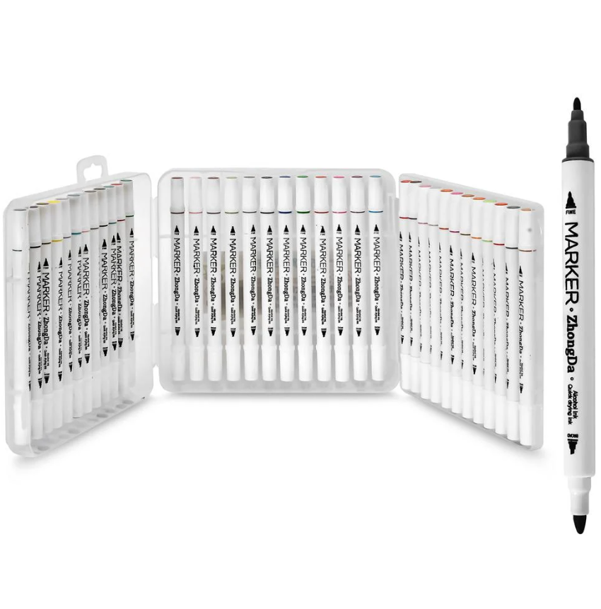 Маркеры двухсторонние белый корпус WW00875 36 цветов