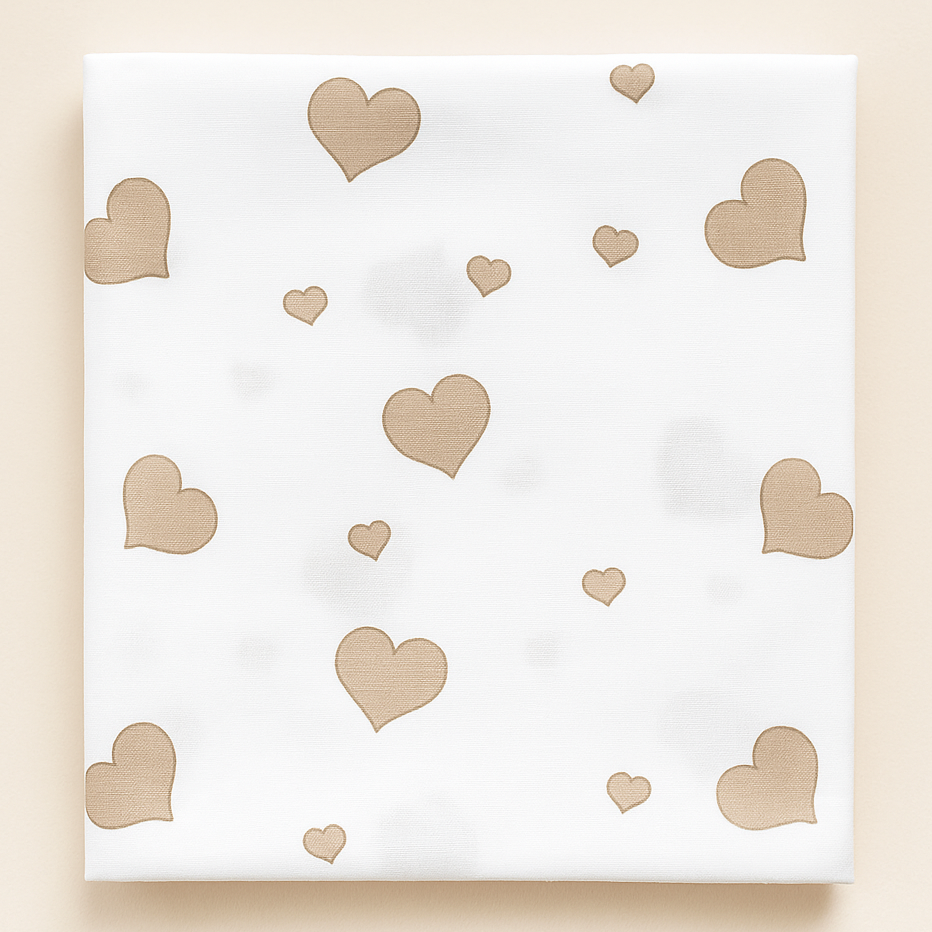 Пеленка детская BST Сердца ситцевая 100х80 см Бежевый/Белый (2789718122)