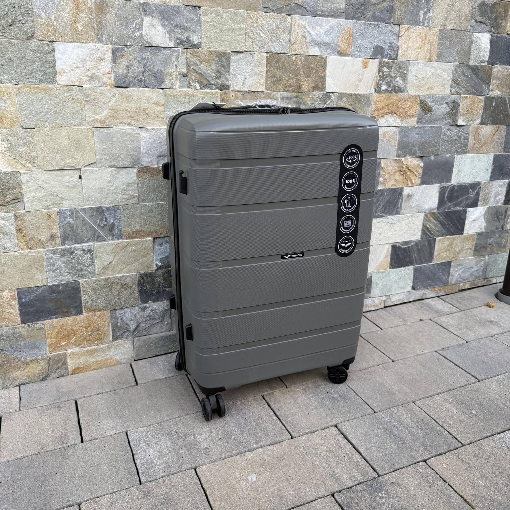 Чемодан дорожный из полипропилена Wings HWF03 L Серый (30631213) - фото 4