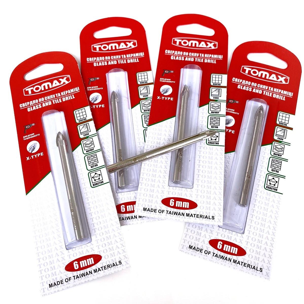 Сверло по плитке TOMAX и стеклу 6 мм квадро наконечник (1454753906) - фото 4 Сверло по плитке TOMAX и стеклу 6 мм квадро наконечник (1454753906) - фото 4