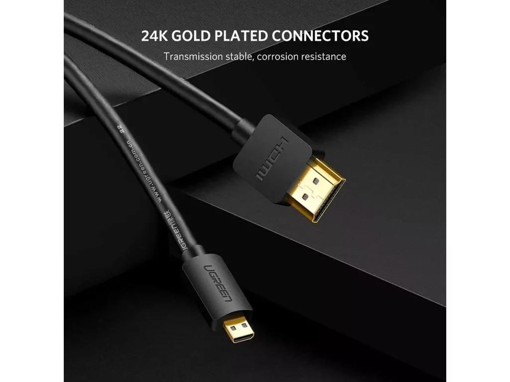 Кабель Ugreen 30148 Micro HDMI to HDMI з 4K/3D 1 м Чорний - фото 5