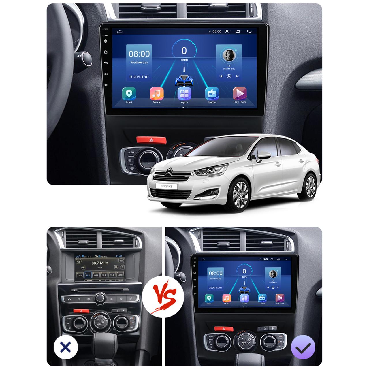 Автомагнитола штатная Lesko 4G/Wi-Fi/GPS для Citroen C4 II Рестайлинг 2015-6/128Gb 10" (1680057755) - фото 3