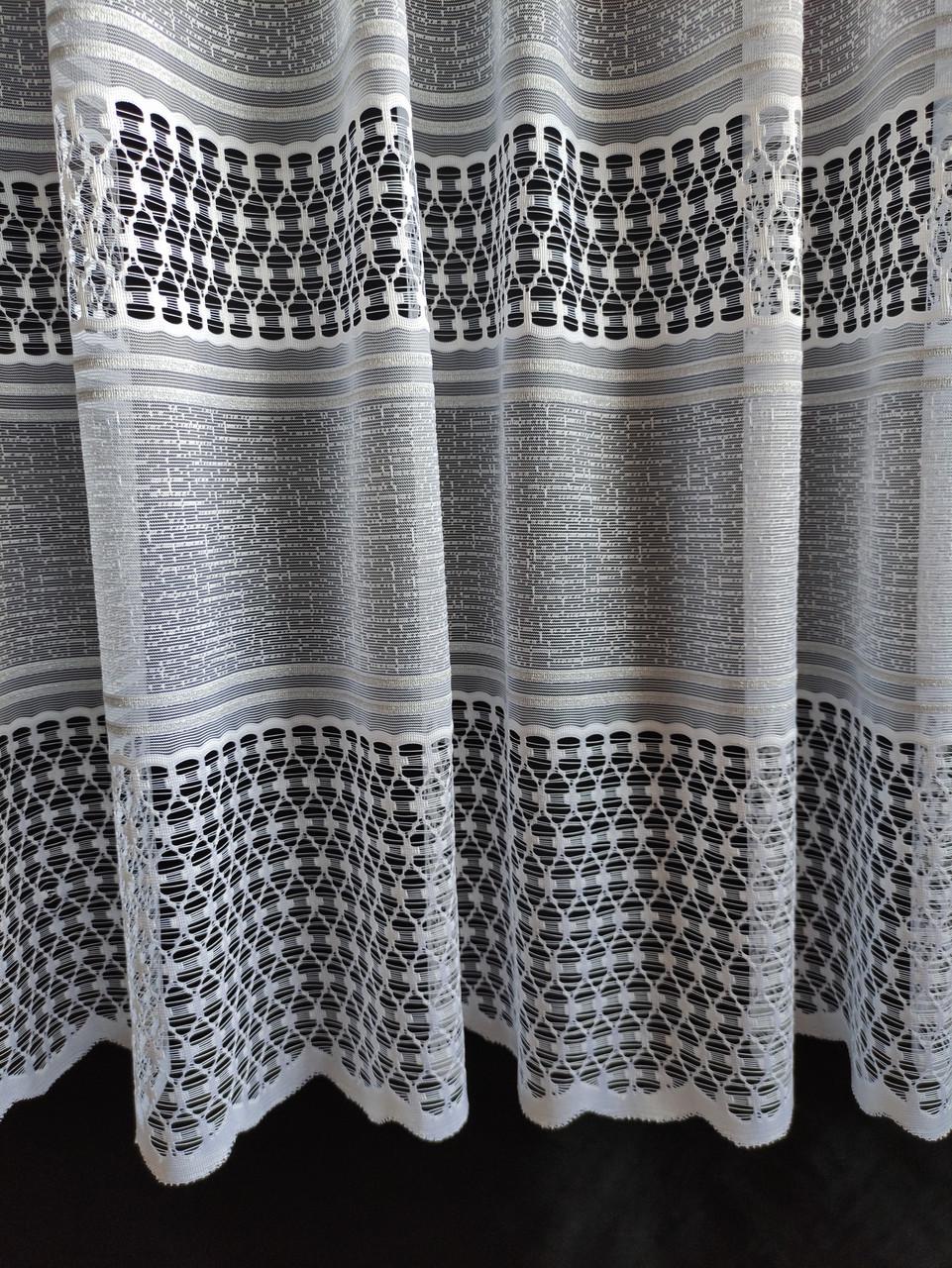 Занавеска с двойным ламбрекеном 290x175 см Белый с серебром (жак-лам2) - фото 3 Занавеска с двойным ламбрекеном 290x175 см Белый с серебром (жак-лам2) - фото 3