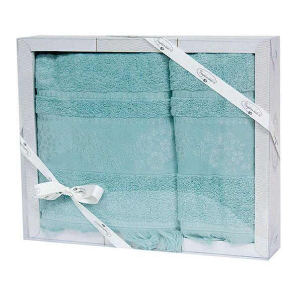 Набор полотенец Gulcan Cotton Delux Бахрома 480 г/м2 2 шт. Бирюзовый (21622)