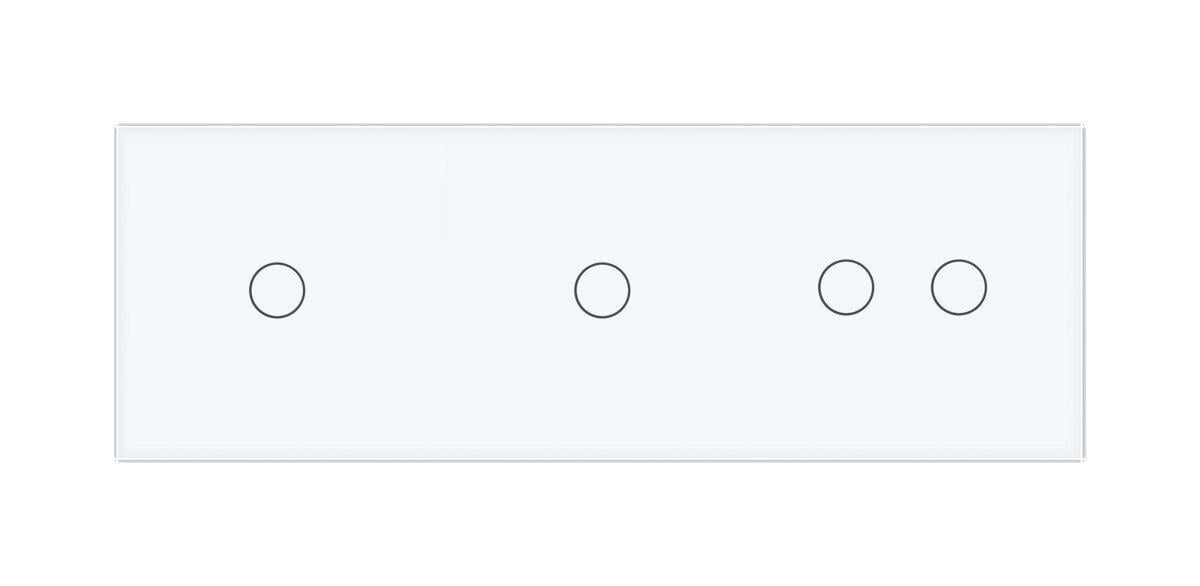 Сенсорный радиоуправляемый выключатель Livolo 4 сенсора стеклянный Белый (VL-C701R/C701R/C702R-11)