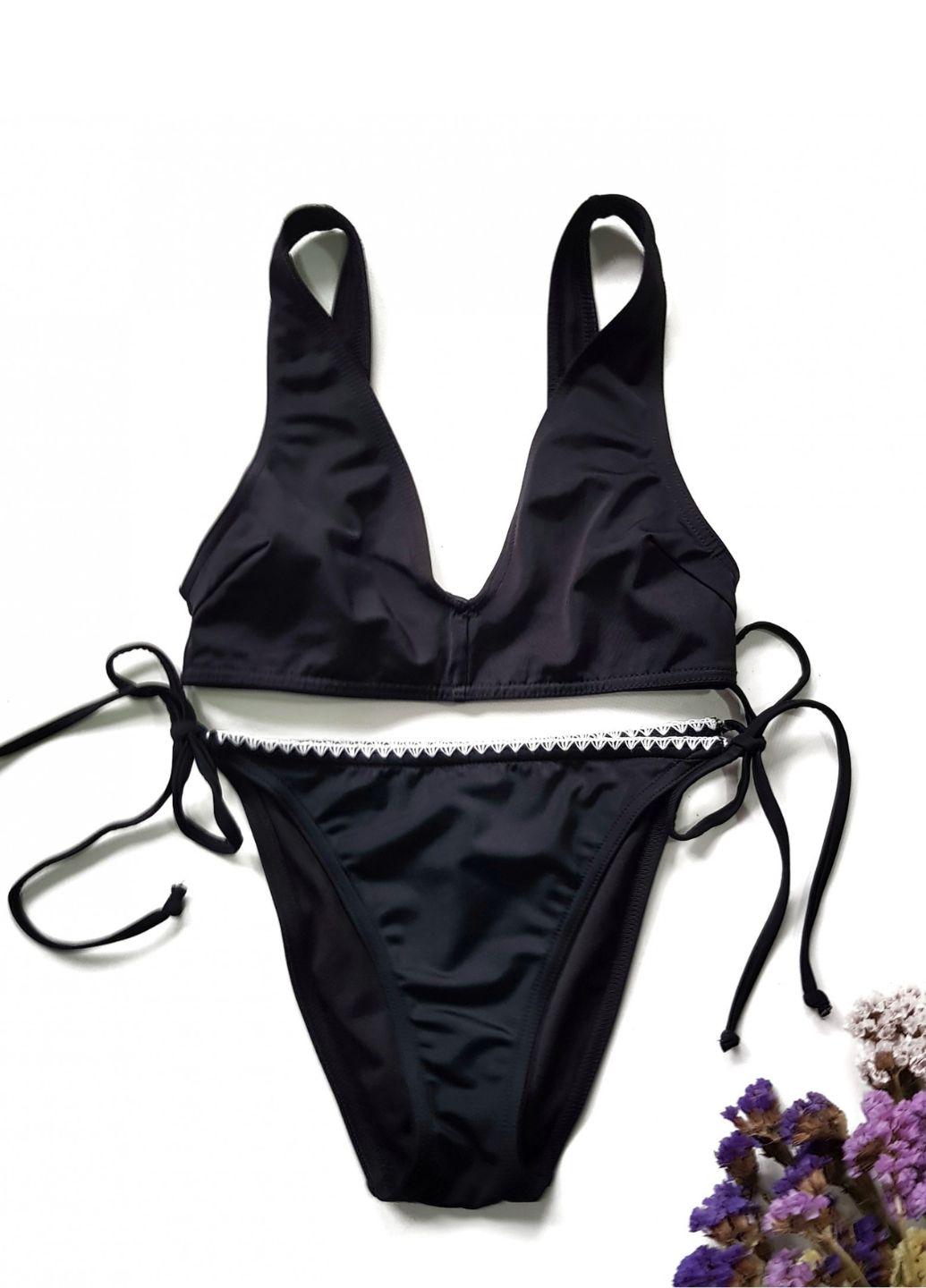 Купальник роздільний топ та високі трусики Asos Swim 8075 M/44 Чорний (37919667)