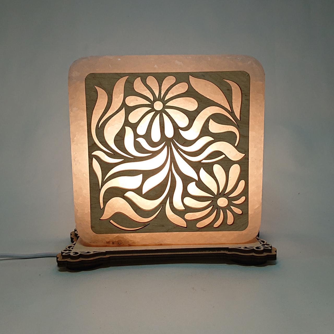 Соляной светильник Цветы (k-0022-y)