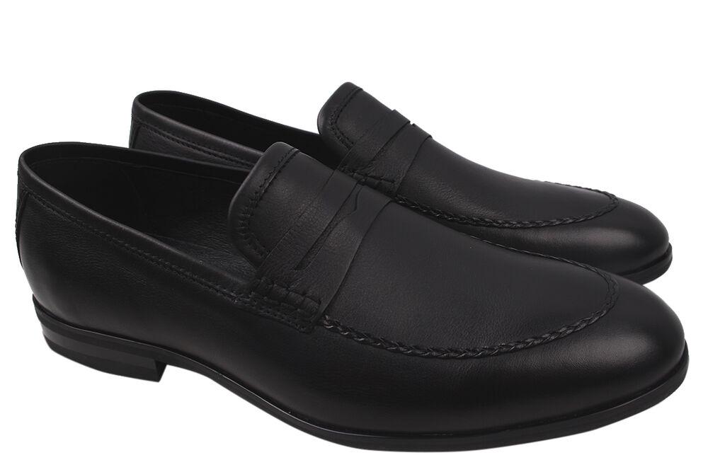 Туфли-лоферы мужские Vadrus из кожи р. 43 Черный (249-20DT)