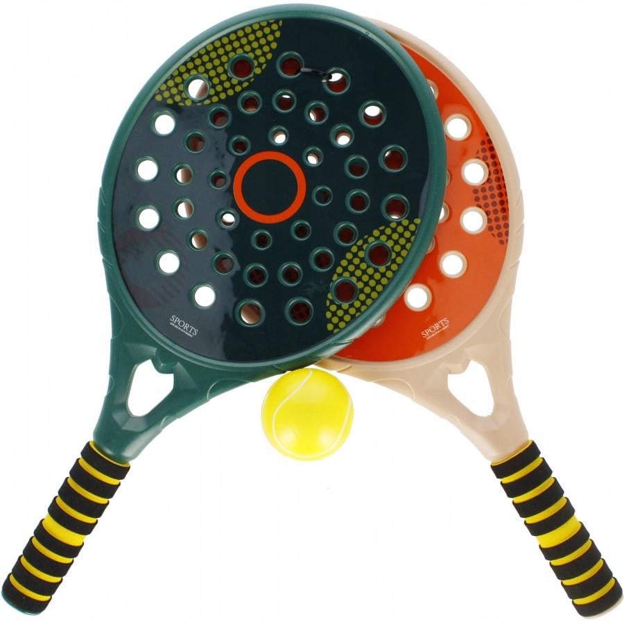 Набір дитячий для пляжного тенісу та паделу ракетки 2 шт./м'яч/м'яка ручка 43 см (33305385)