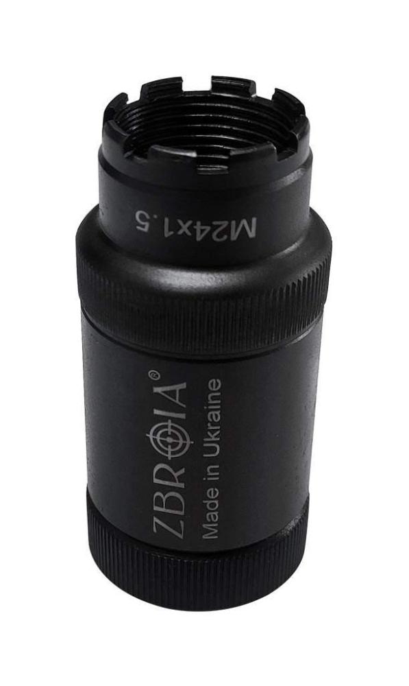 Пламегаситель Zbroia для AK 74 калибр 5,45 резьба М24x1,5R (050862) - фото 3 Пламегаситель Zbroia для AK 74 калибр 5,45 резьба М24x1,5R (050862) - фото 3