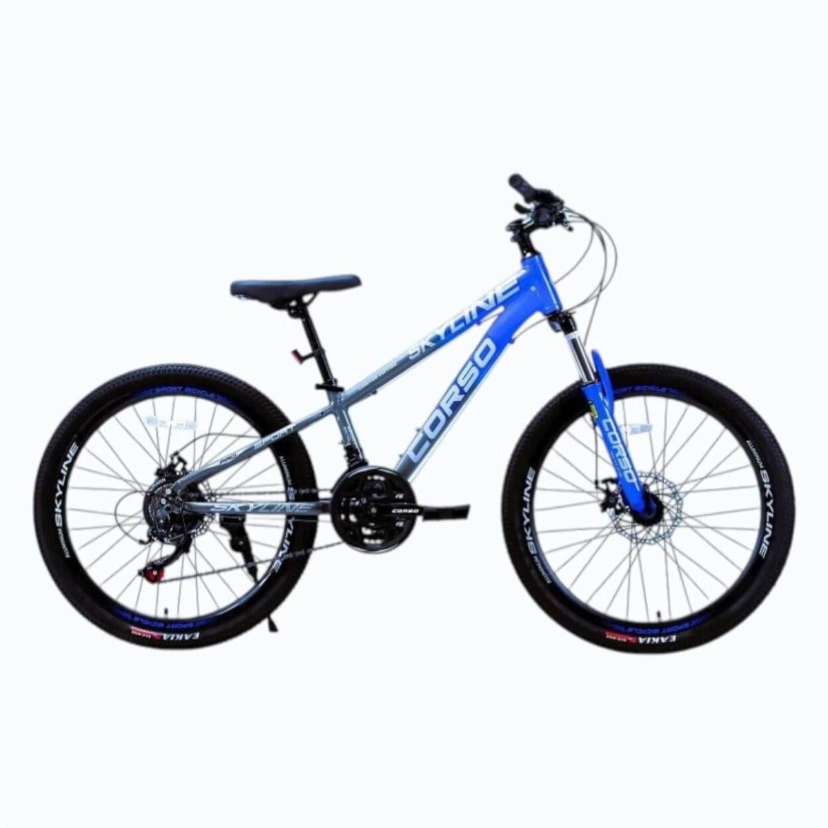 Велосипед горный Corso SkyLine 24" подростковый алюминиевый Синий Велосипед горный Corso SkyLine 24" подростковый алюминиевый Синий