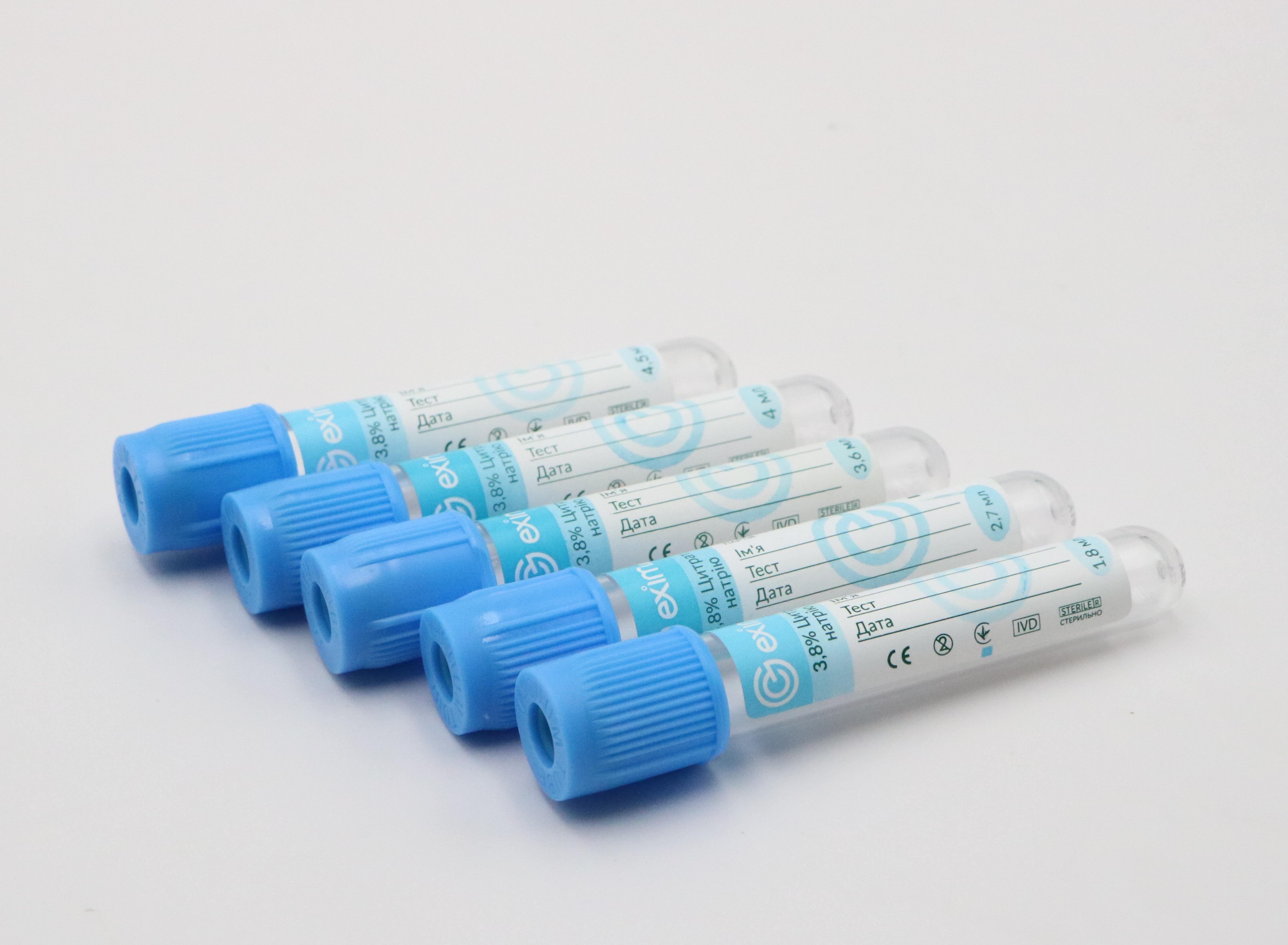 Пробирка вакуумная EximLab с цитратом натрия 3,8% с крышкой 1,8 мл 13х75 мм 100 шт./уп. Голубой - фото 2 Пробирка вакуумная EximLab с цитратом натрия 3,8% с крышкой 1,8 мл 13х75 мм 100 шт./уп. Голубой - фото 2