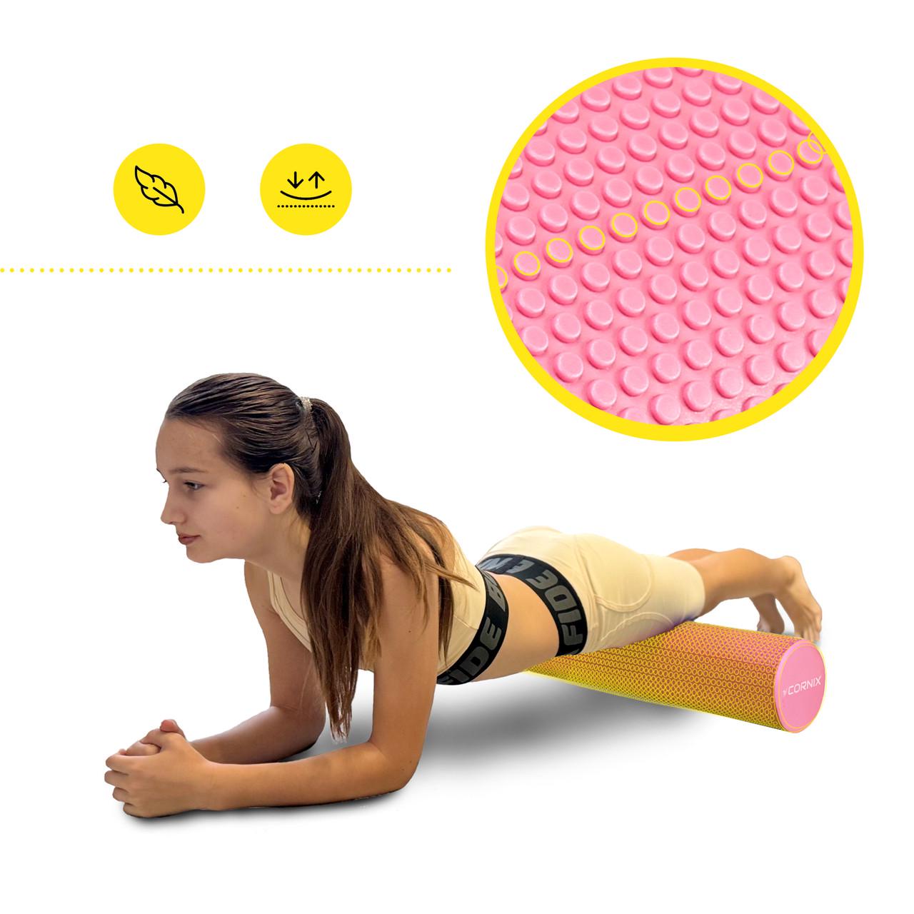 Массажный ролик Cornix EVA+ 60х15 см Pink (XR-0308) - фото 9 Массажный ролик Cornix EVA+ 60х15 см Pink (XR-0308) - фото 9