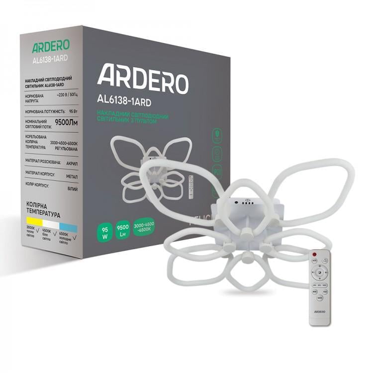 Люстра светодиодная с пультом ARDERO AL6138-1ARD Felicity 95 Вт 3000-6500К IP20 (24574446) Люстра светодиодная с пультом ARDERO AL6138-1ARD Felicity 95 Вт 3000-6500К IP20 (24574446)
