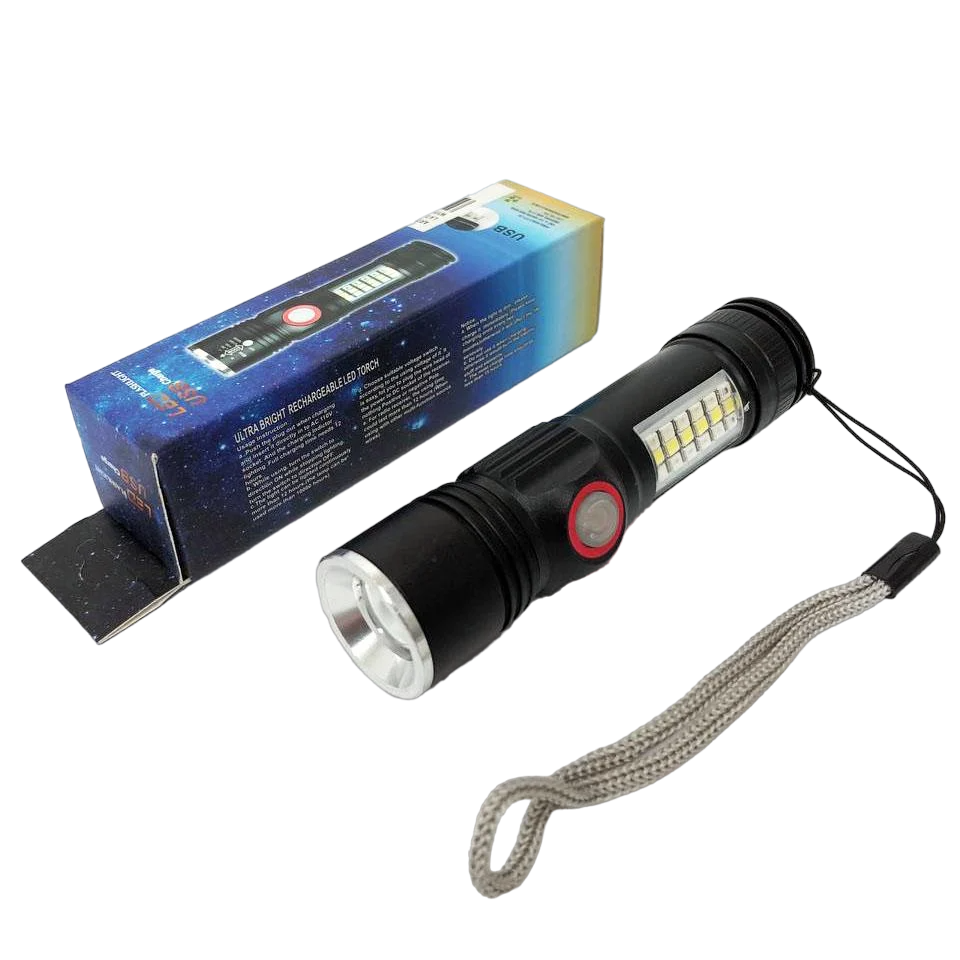 Фонарь карманный Alarm SY-1903C-P50+SMD+RGB ЗУ USB (ws92251)
