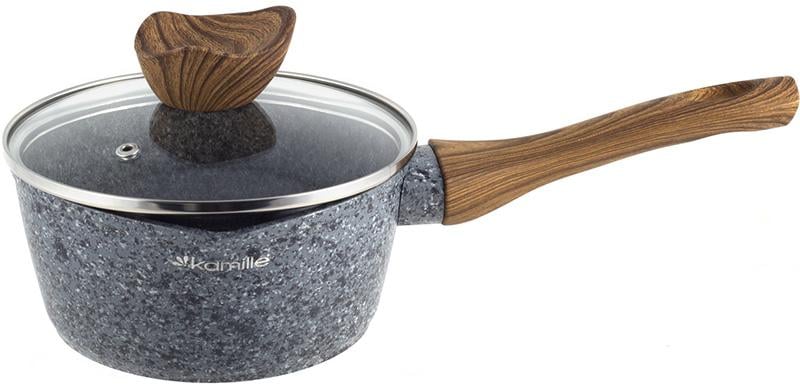 Набір кухонного посуду Kamille Grey Marble 12 пр. литий алюміній (KM-4440) - фото 6 Набір кухонного посуду Kamille Grey Marble 12 пр. литий алюміній (KM-4440) - фото 6