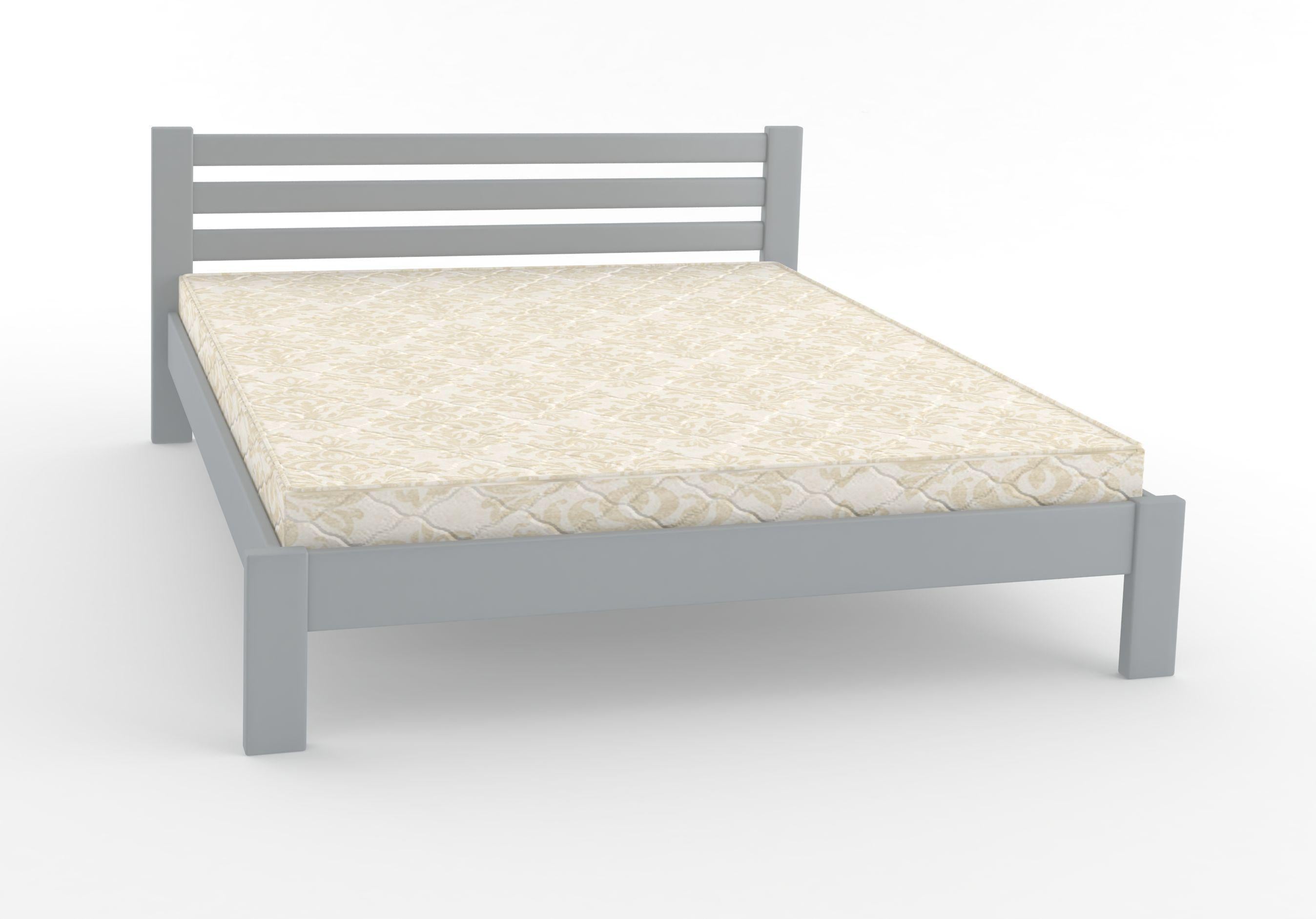 Кровать двуспальная деревянная Mebigrand Колумбия 180х200 см RAL 7040 Светло-серый (MBG-2046)