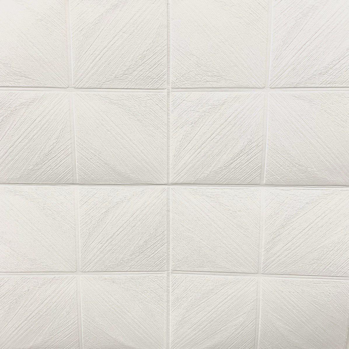 Панель 3D самоклеящаяся потолочная Нежный четырехлистник 70x70 см x3 мм Белый