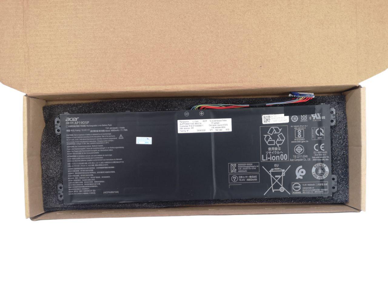 Аккумулятор для Acer ConceptD CN315-71 Pro Ezel CC314/AP19D5P 4810 mAh 74Wh (21174356)