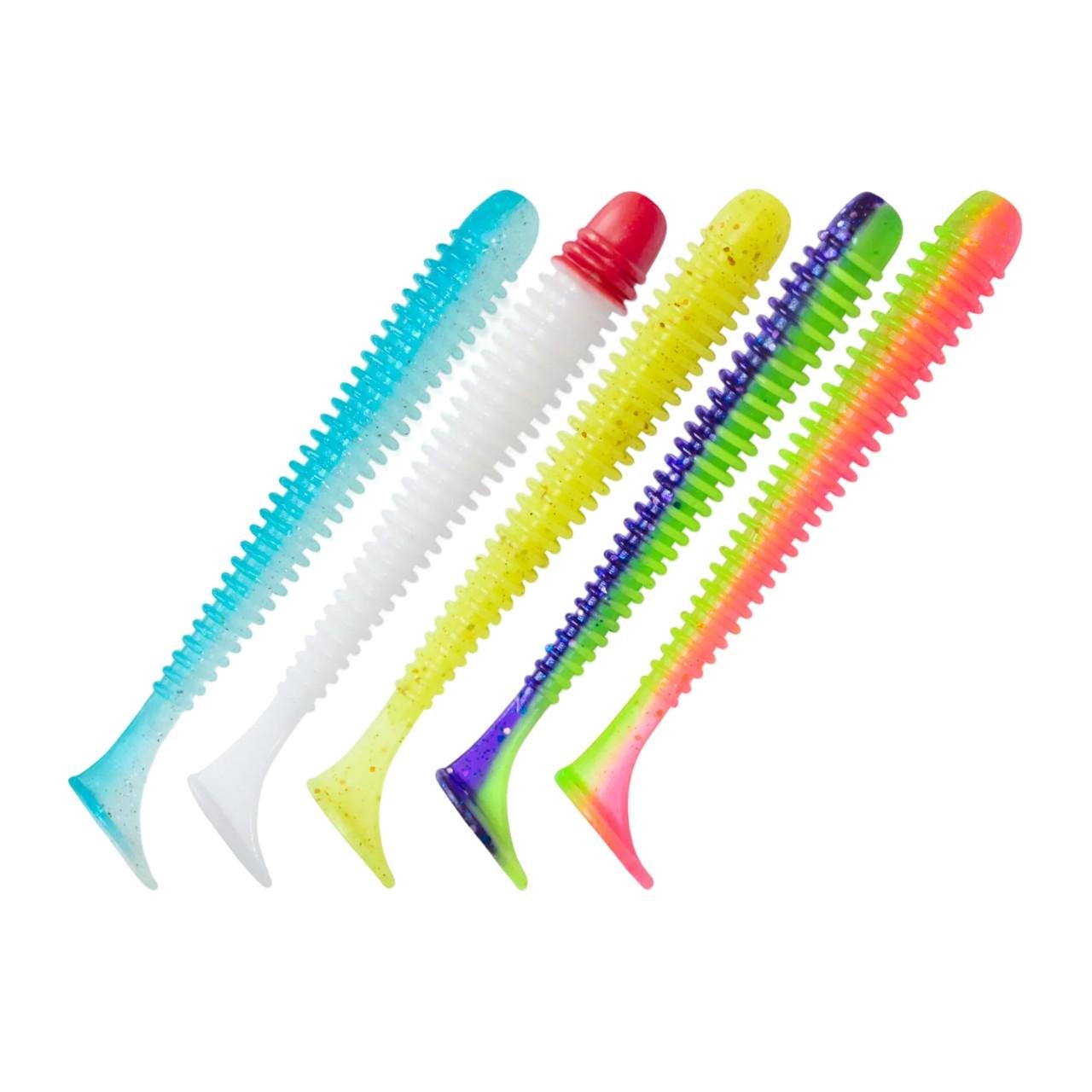 Набор силиконовых приманок виброхвост VA Zander Worm 3,6" 90 мм 5 шт. цвет М14