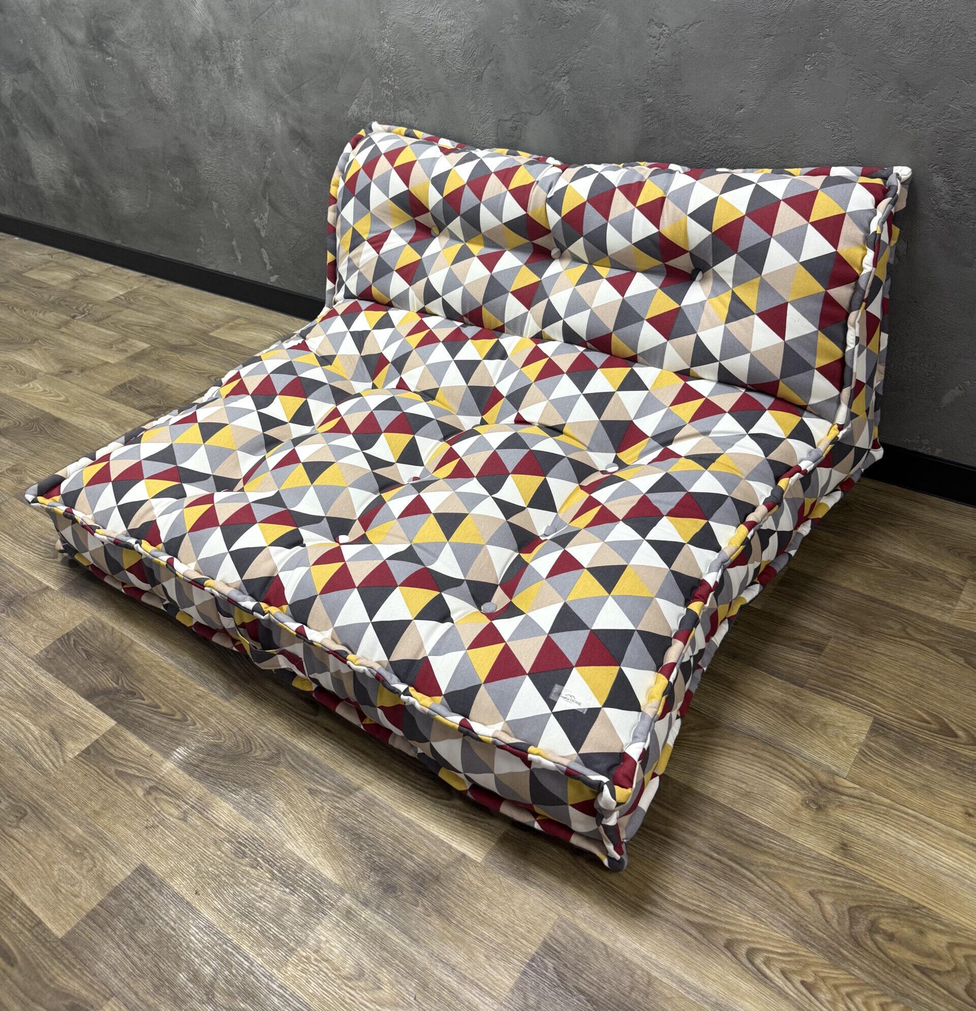 Французский бескаркасный матрас-кресло Comfort Home Mosaic панама 100х100х50 см
