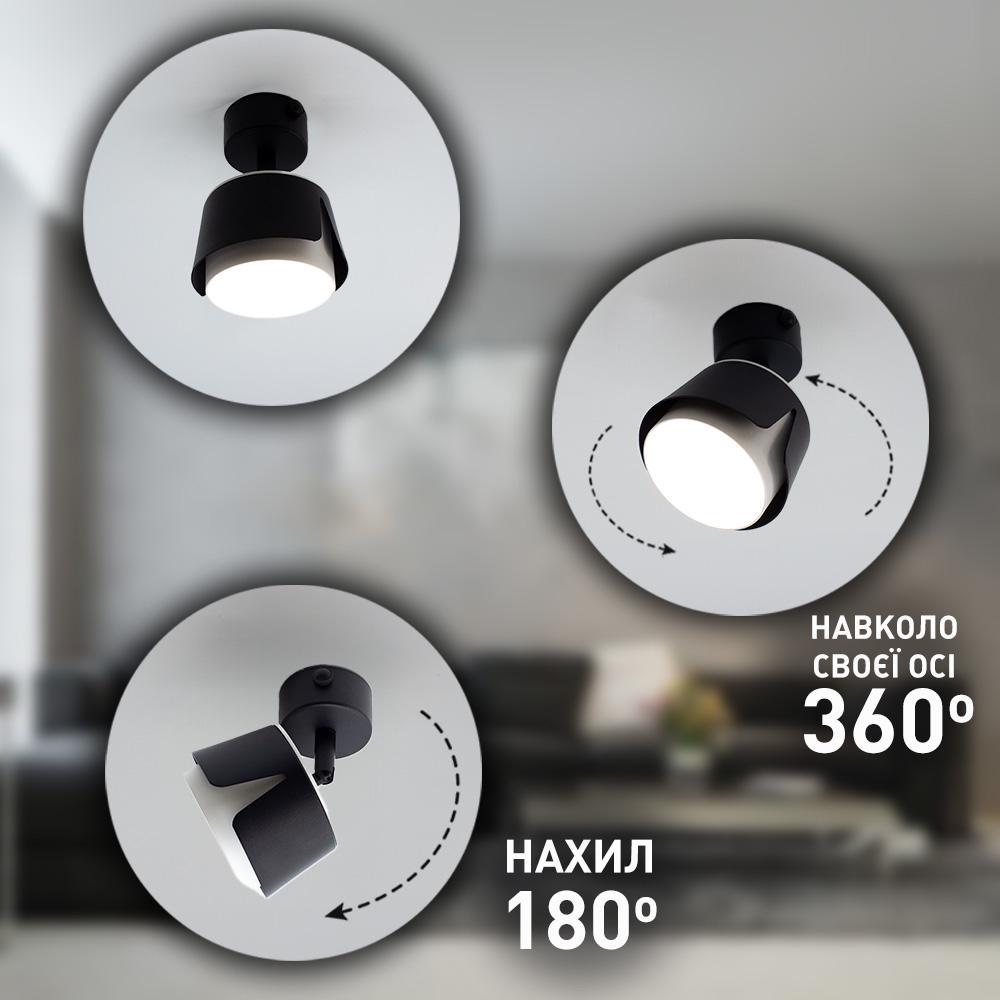 Світильник точковий ESLLSE TELA R DL GX53 100x135 мм Чорно-білий (10529) - фото 3