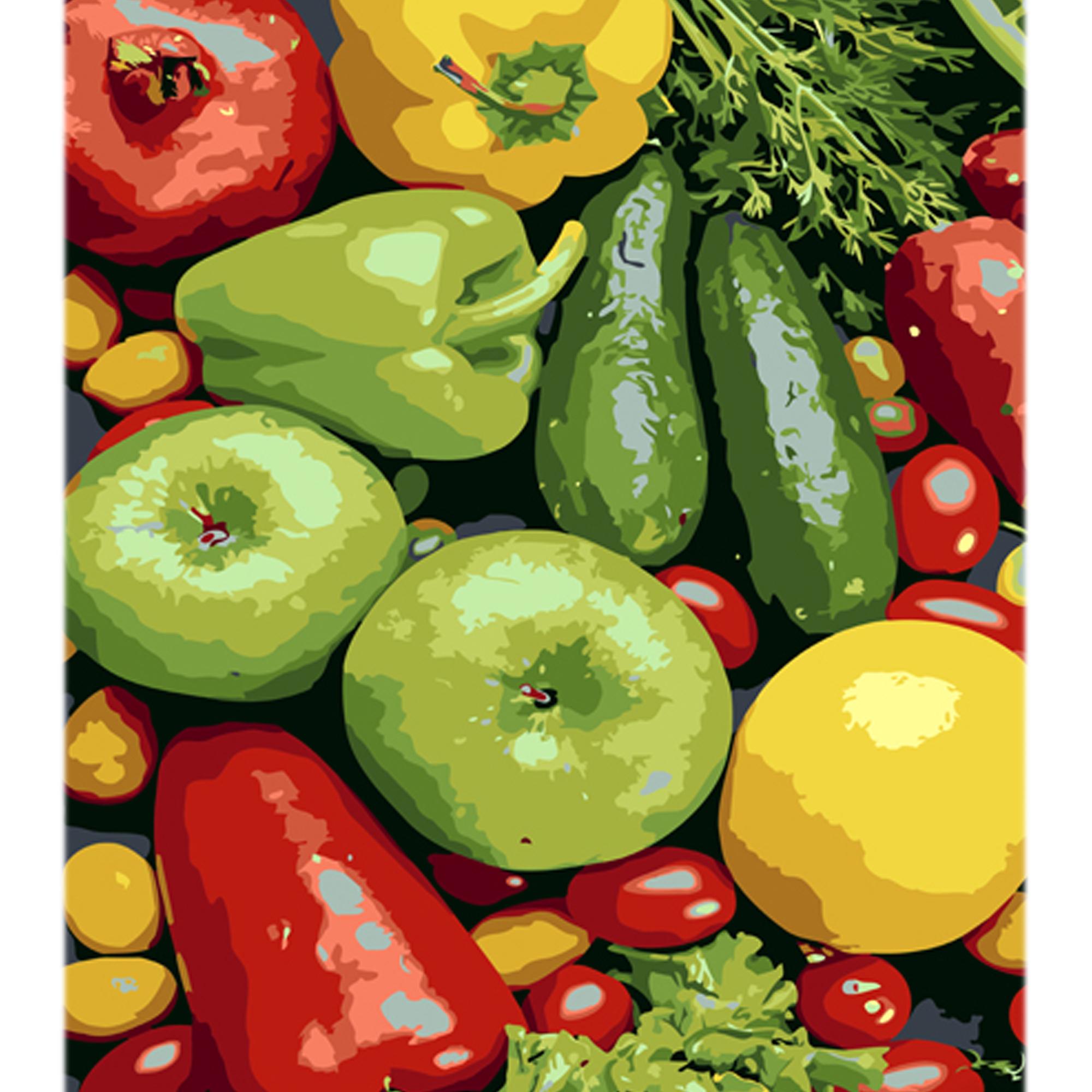 Картина по номерам Strateg Премиум Витаминная палитра с лаком и уровнем 30x40 см (Str-LY71)