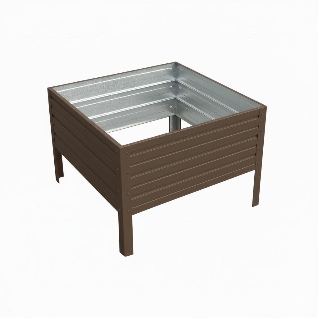 Грядка оцинкована SIMBUD 0,7х0,7х0,3 м RAL8019 мат (30770382)